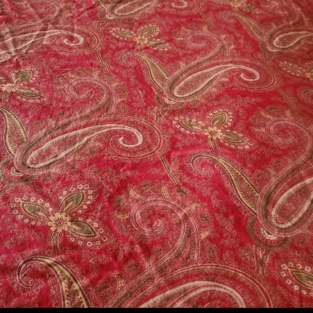POTTERY BARN Alice Paisley Duvet Cover Full Queen Red Home Bedding 100 x 86